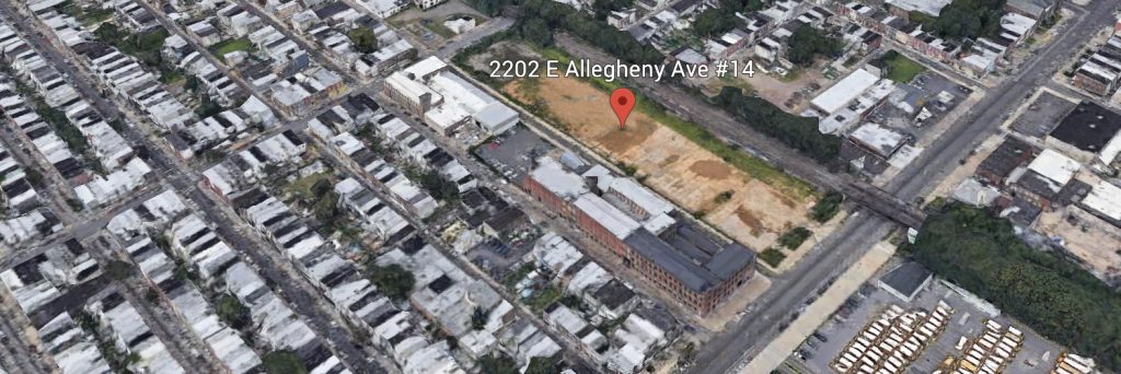 Aerial view of 2202-14 East Allegheny Avenue. Credit: VBC Studio.