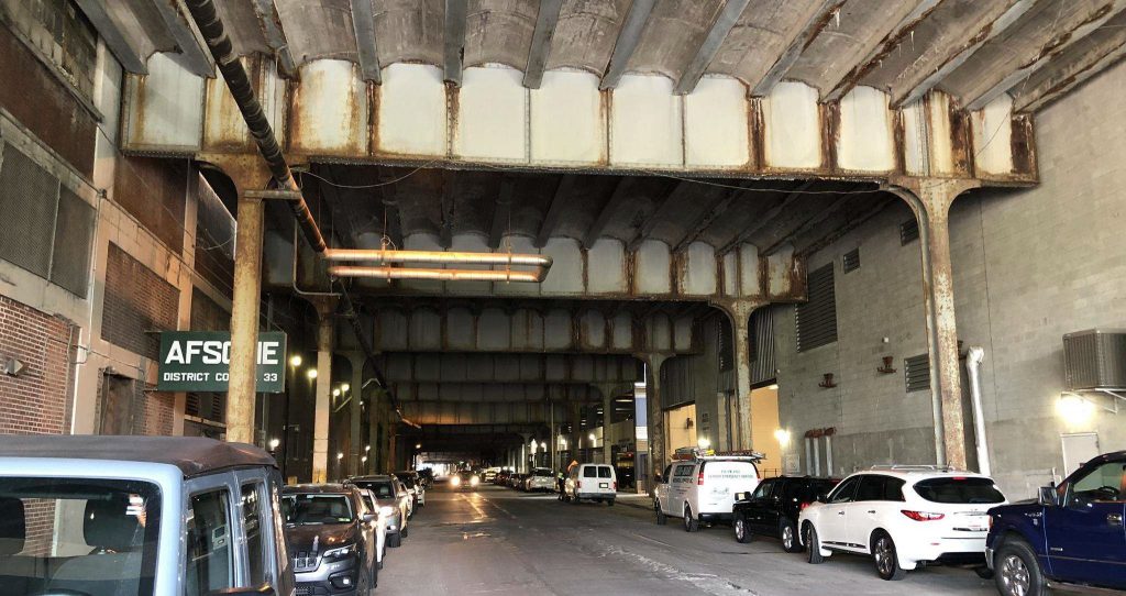 The lower level of South 30th Street next to the site of119 South 31st Street. Credit: Cube 3