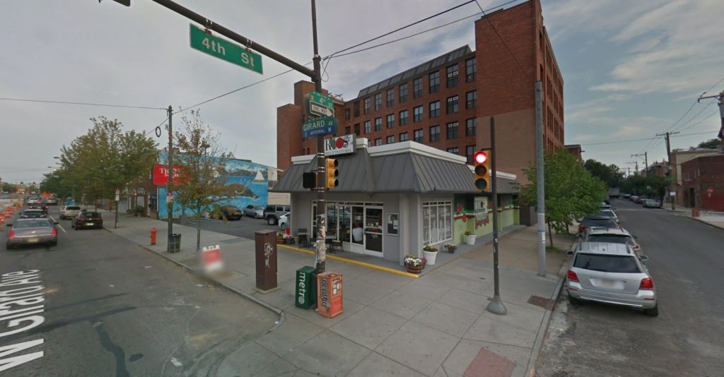 342-54 West Girard Avenue. Looking southeast. July 2015. Credit: Google Street View