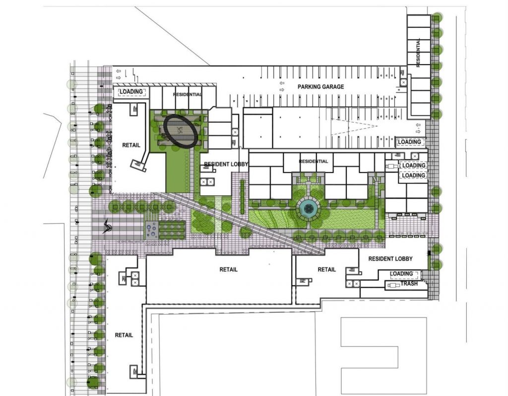 Piazza Terminal site plan. Credit: BKV Group / Post Brothers