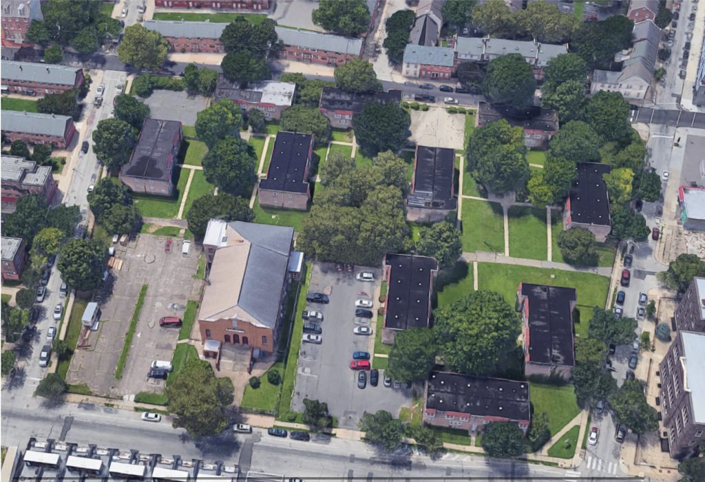 Aerial view of 650 Fairmount Avenue. Credit: Google.