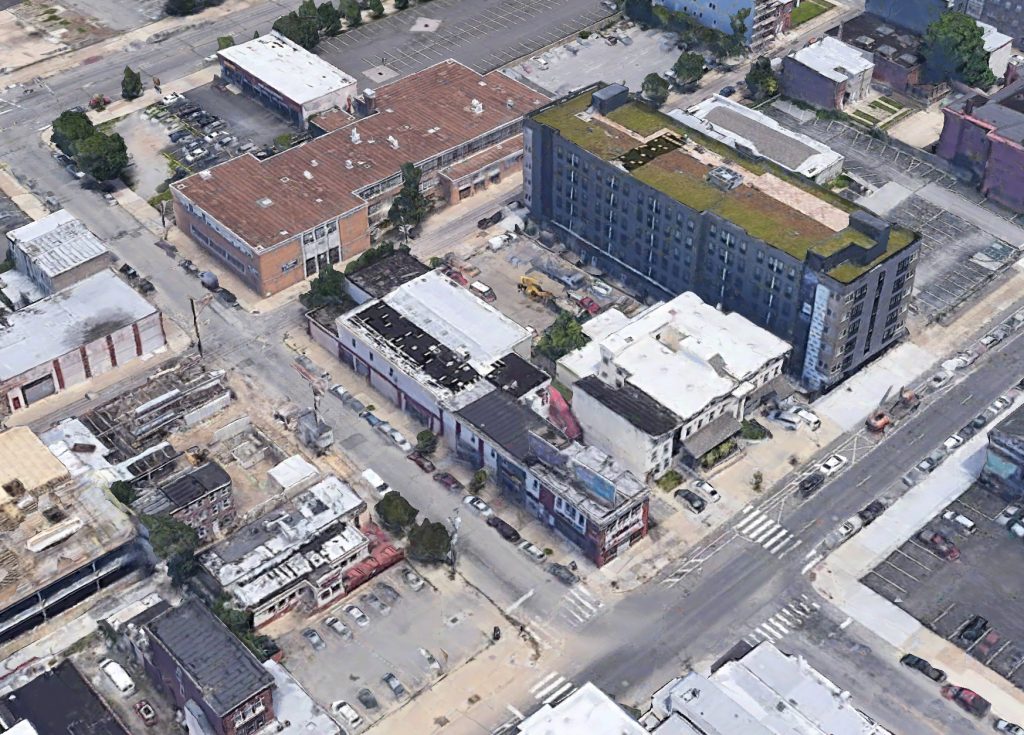 Aerial view of 4145 Chestnut Street. Credit: Google.
