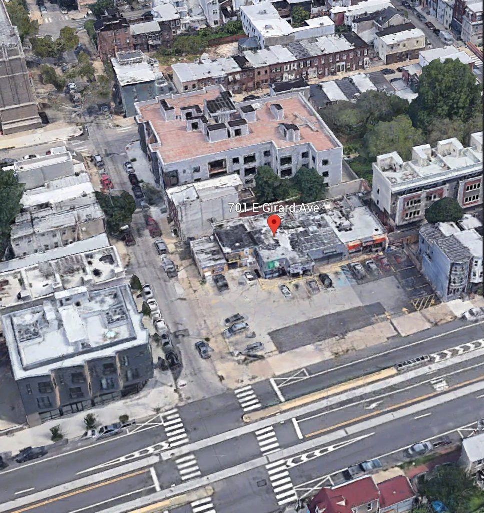 Aerial view of 701-19 East Girard Avenue. Credit: Google.