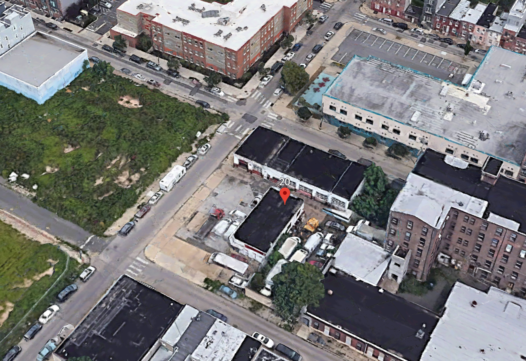 Aerial view of 2000-20 East Hagert Street. Credit: Google.