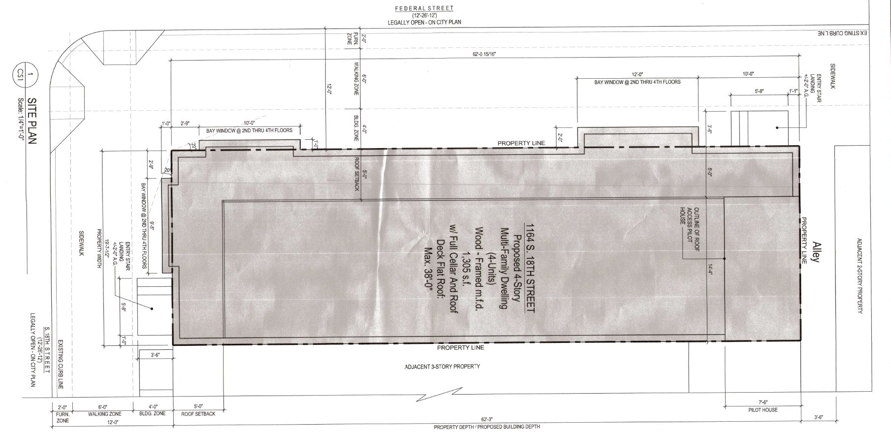 1164 South 18th Street. Site plan. Credit: 24/7 Design Group LLC via the City of Philadelphia