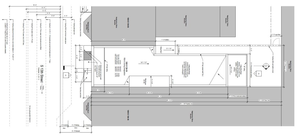 1602 South 13th Street. Site plan. Credit: Toner Architects via the City of Philadelphia