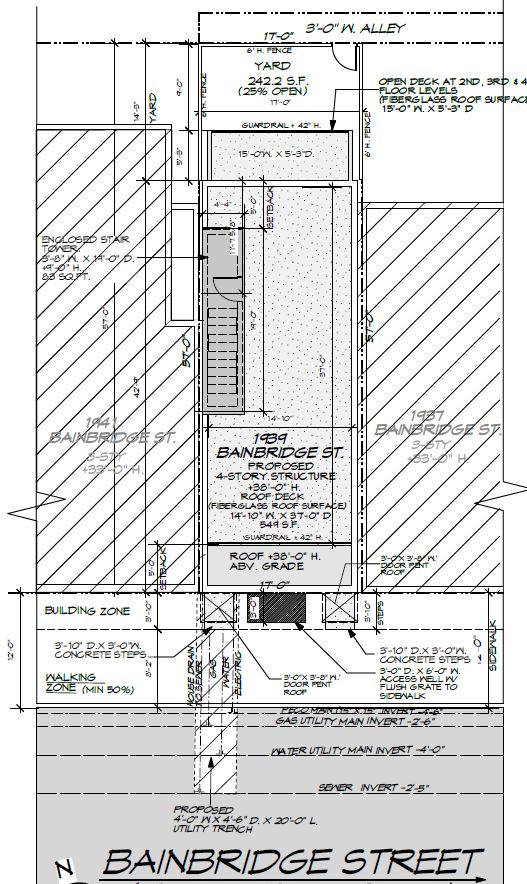 1939 Bainbridge Street. Plan. Credit: Joseph Serratore and Company Architects LLC vis the City of Philadelphia