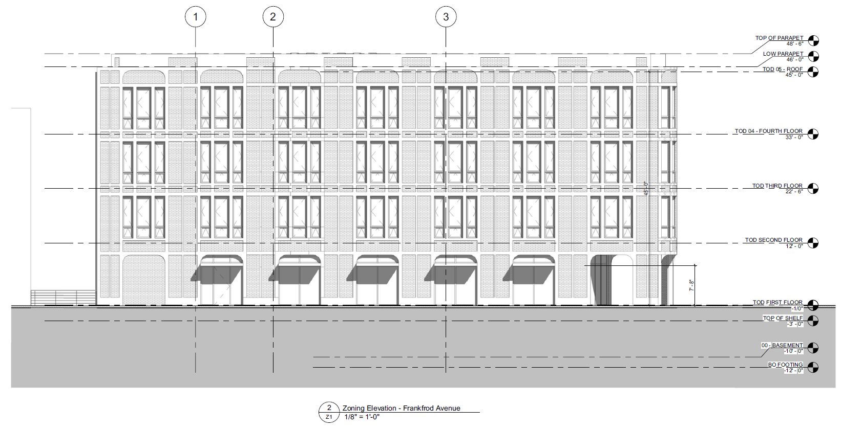 2401 Frankford Avenue. Building elevation. Credit: Ambit Architecture via the City of Philadelphia