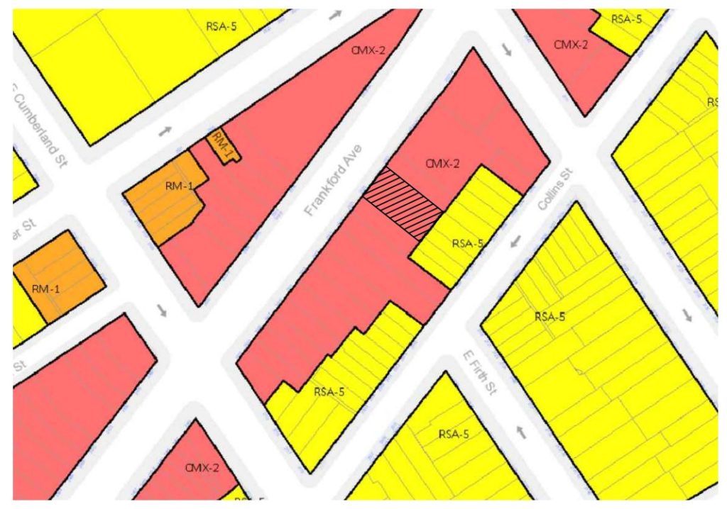 2525 Frankford Avenue. Zoning site plan. Credit: CANNOdesign via the City of Philadelphia