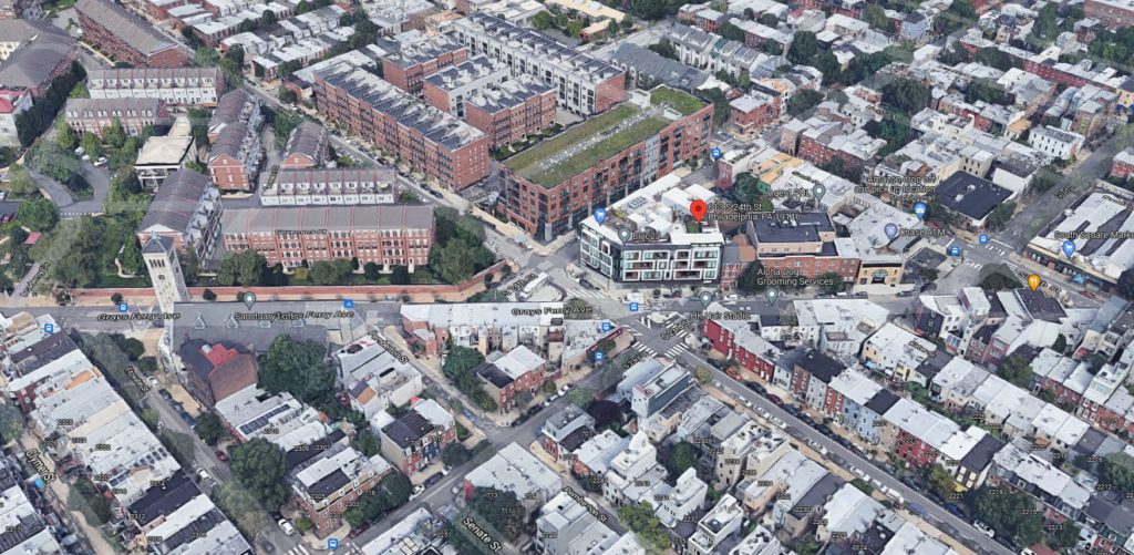 Bloc24 at 613 South 24th Street. Looking northwest. Credit: Google Maps