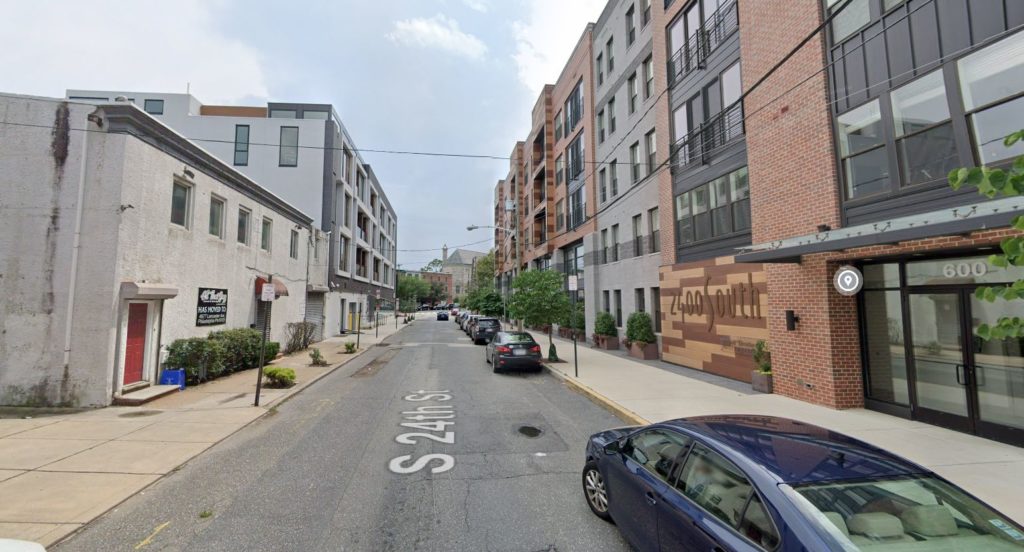 613 South 24th Street (left), prior to demolition. Looking south. June 2019. Credit: Google Maps