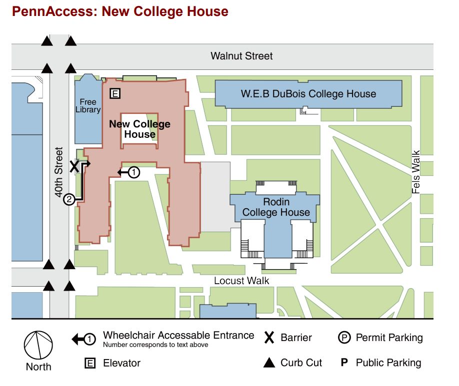 New College House West at 201 South 40th Street. Site plan. Credit: University of Pennsylvania