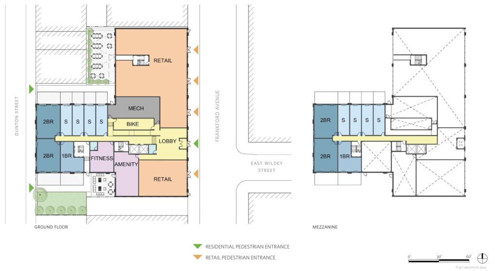 1120 Frankford Avenue. Floor plans. Credit: BLT Architects via the Civic Design Review