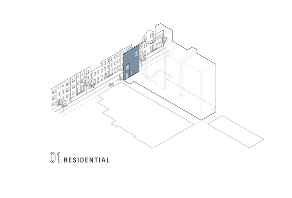 1350 North Front Street. Axonometric massing. Credit: Bright Common
