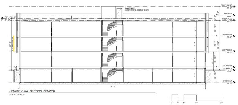 1618 North 54th Street. Building section. Credit: Haverford Square Designs via the City of Philadelphia