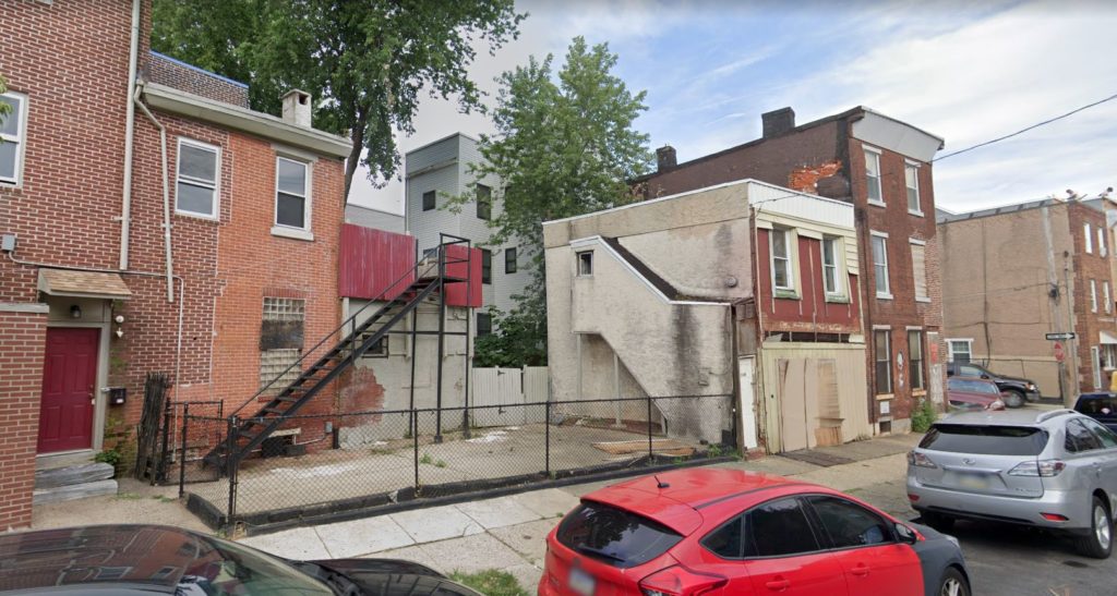 2301 Frankford Avenue (rear portion at the site of the new addition). Looking east. August 2910. Credit: Google Maps