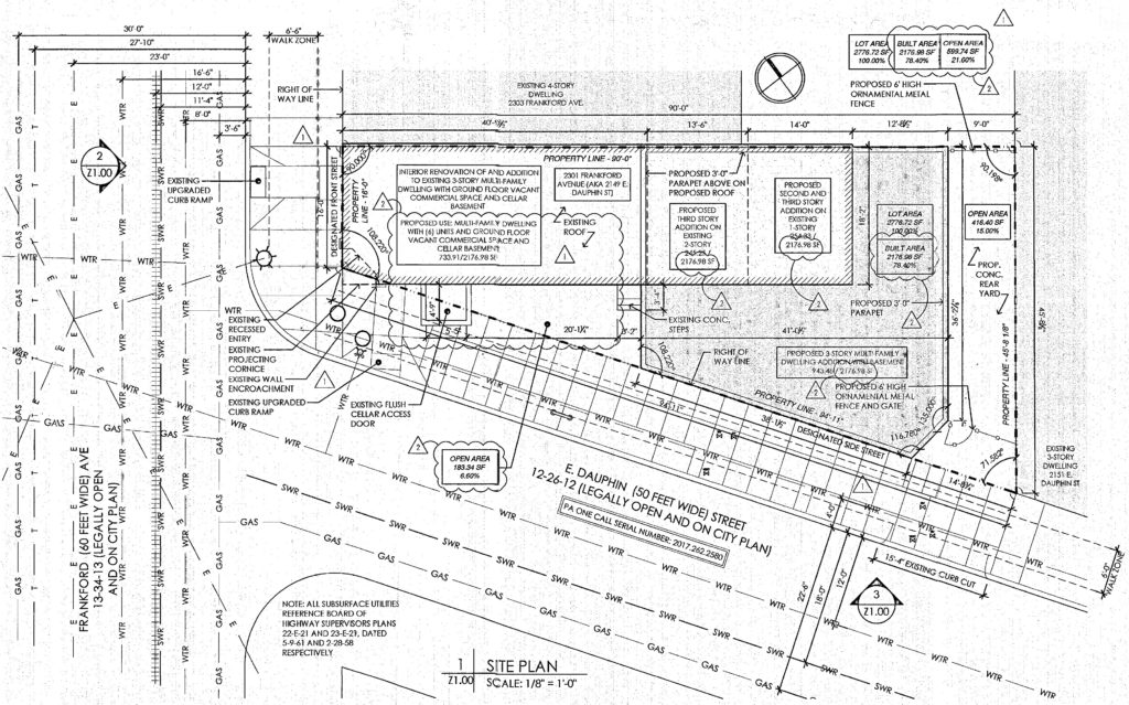 2301 Frankford Avenue. Site plan. Credit: Ian Smith Design Group via the City of Philadelphia