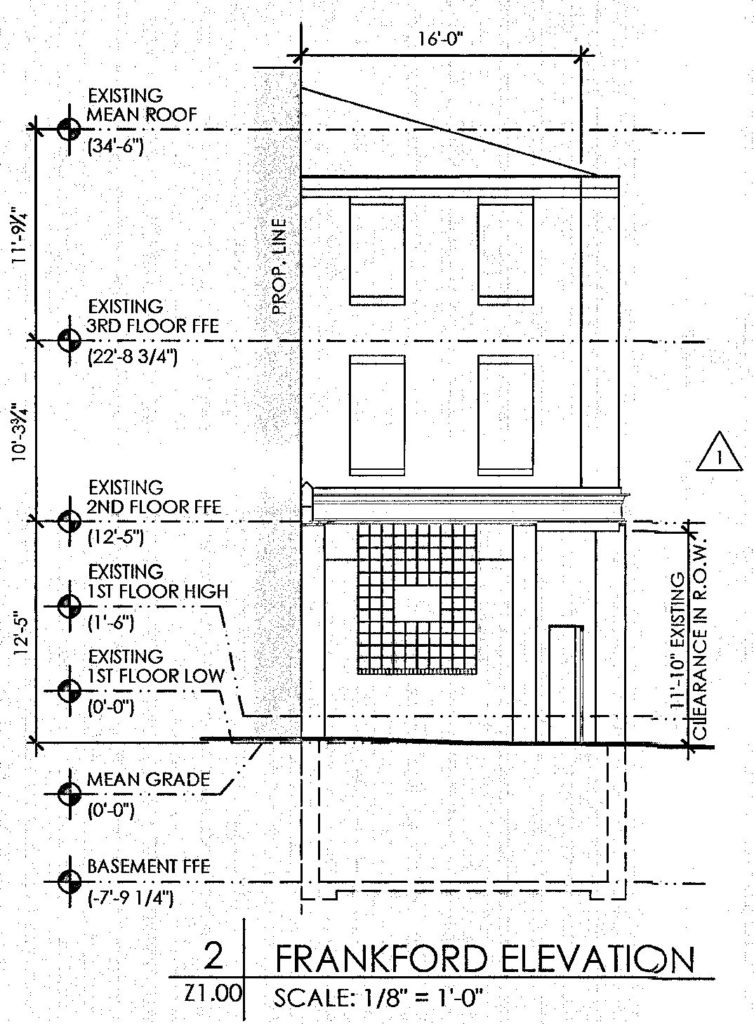 2301 Frankford Avenue. Building elevation at Frankford Avenue. Credit: Ian Smith Design Group via the City of Philadelphia
