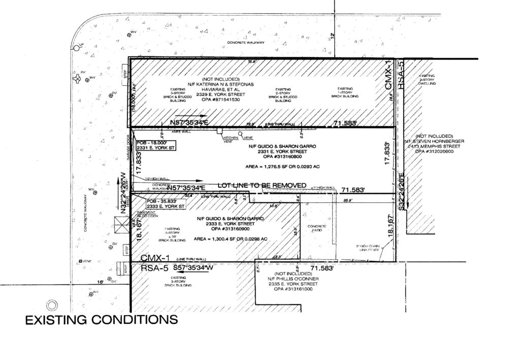 2331-33 East York Street. Demolition site plan. Credit: Ruggiero Plante Land Design via the City of Philadelphia