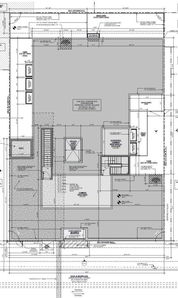 2709 Cecil B. Moore Avenue. Site plan. Credit: Kore Design Architecture (KCA) via the City of Philadelphia
