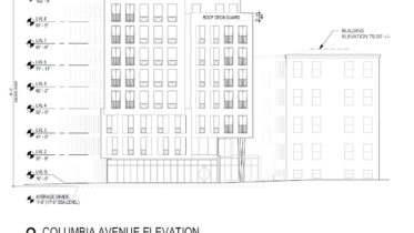 31 East Columbia Avenue. Building elevation. Credit: SITIO Architecture + Urbanism via the City of Philadelphia