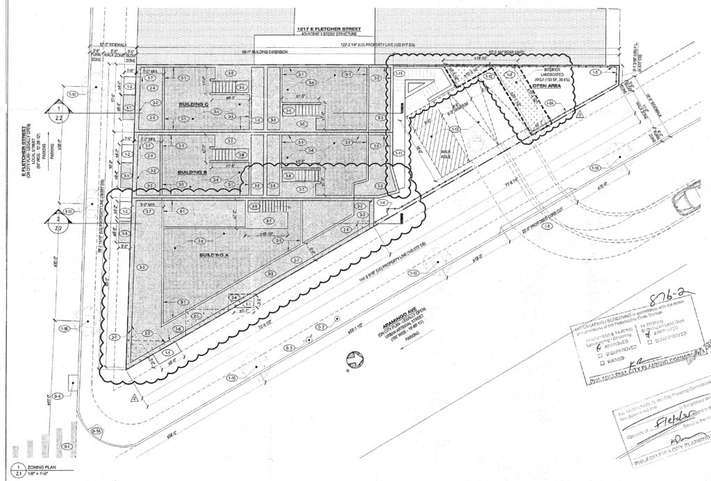 801-11 Aramingo Avenue. Site plan. Credit: Harman Deutsch Ohler Architecture via the City of Philadelphia
