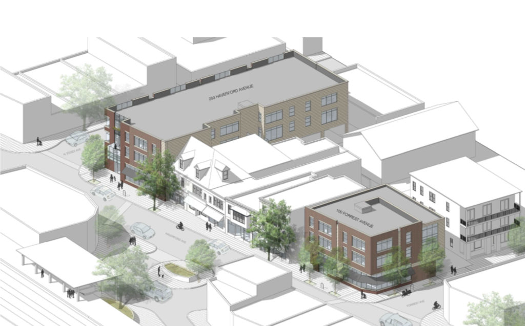 Rendering of 203 Haverford Avenue and 114 Forrest Avenue.