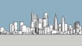 2022 Philadelphia skyline massing looking northeast. Image and model by Thomas Koloski