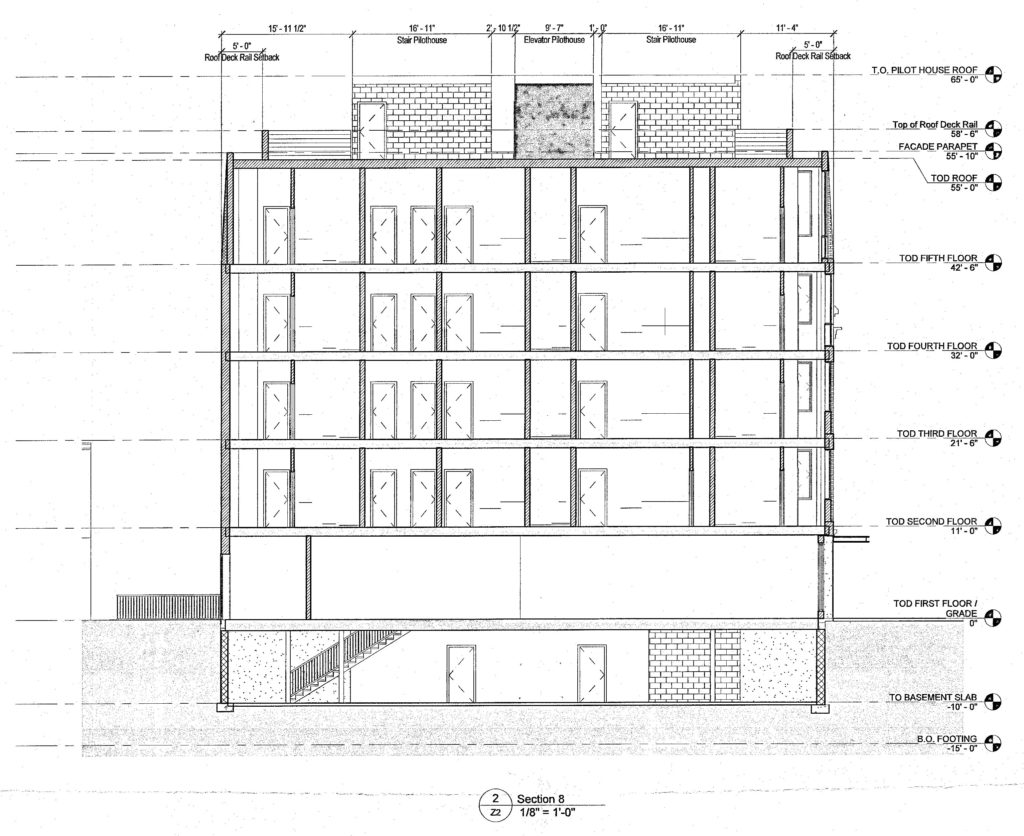 The Bordeaux at 2600 West Girard Avenue. Building section. Credit: Ambit Architecture via the City of Philadelphia