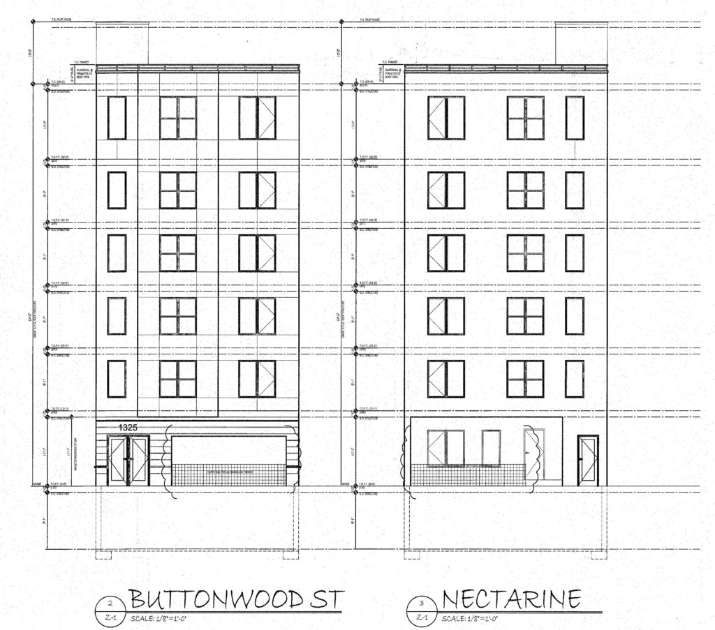 1325 Buttonwood Street. Building elevation. Credit: KCA Design Associates via the City of Philadelphia