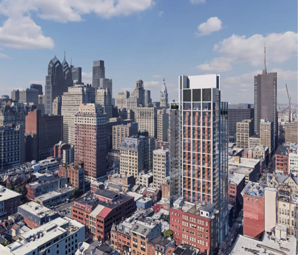 *FORMER* rendering of 210 South 12th Street. Credit: BLT Architects.
