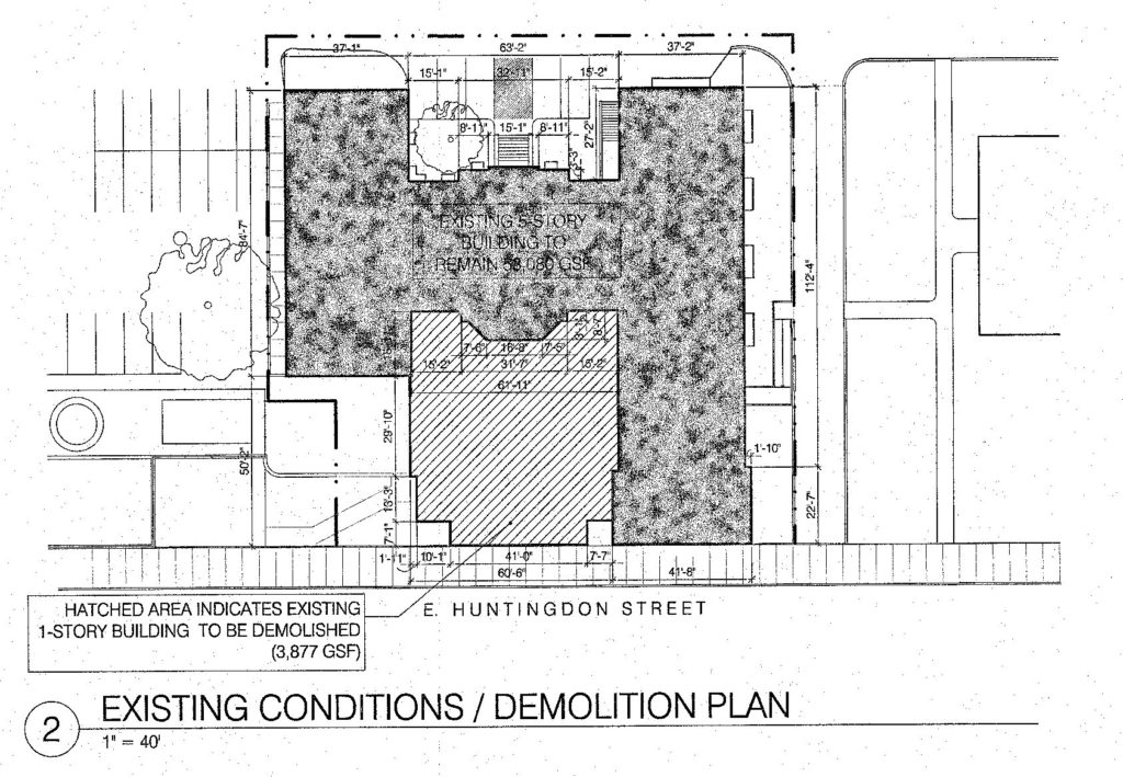 The Project HOPE development at 115 East Huntingdon Street. Site plan. Credit: Cecil Baker + Partners Architects via the City of Philadelphia