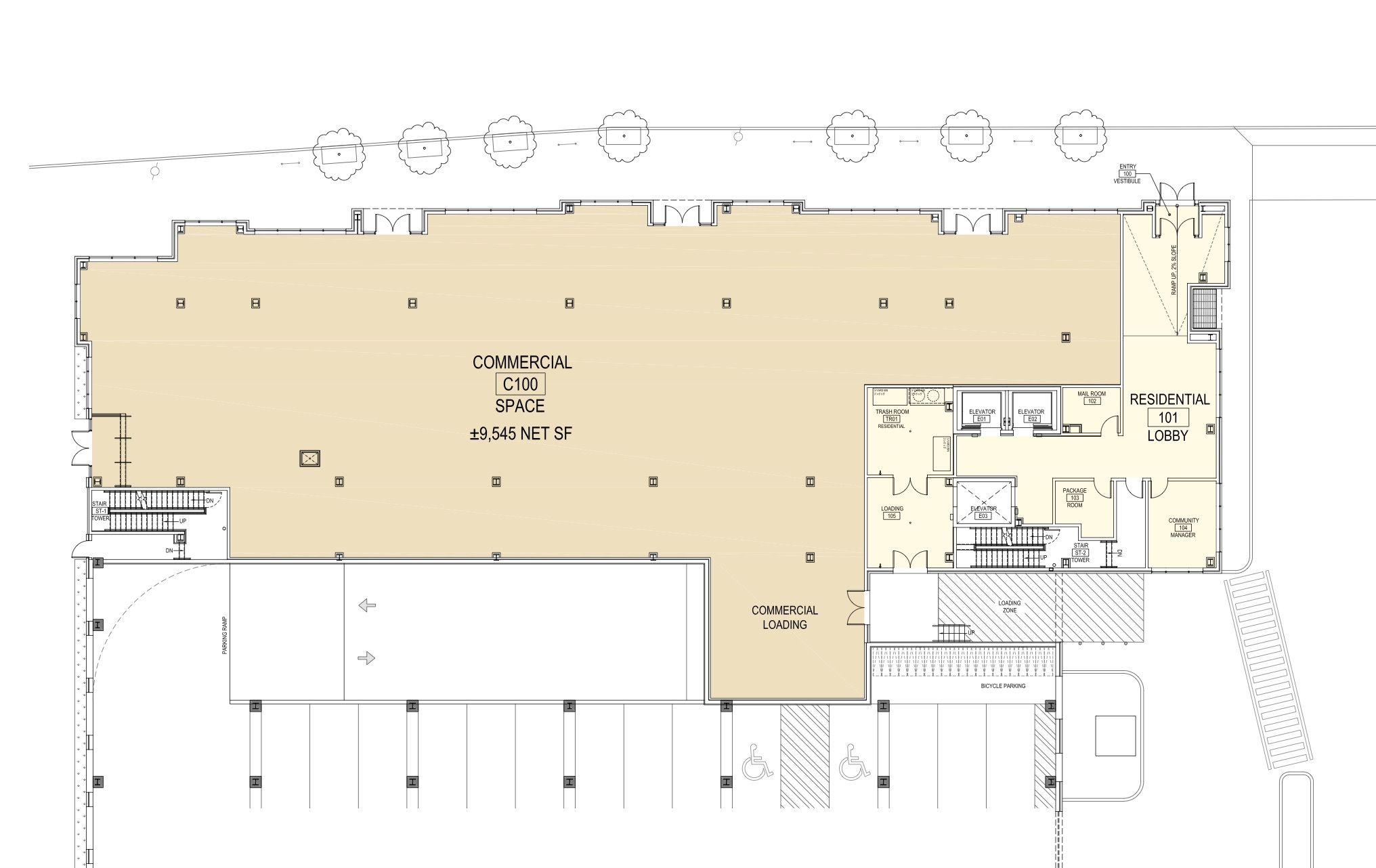 The Anchorage at 4442 Ridge Avenue. Ground floor plan. Credit: HDO Architecture