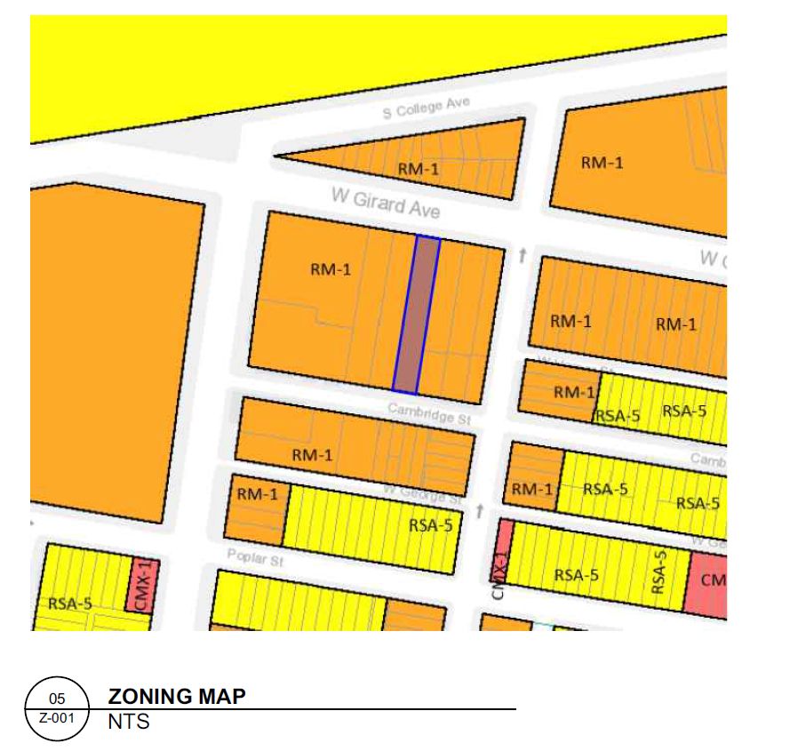 2006 West Girard Avenue. Zoning map. Credit: CANNOdesign via the City of Philadelphia
