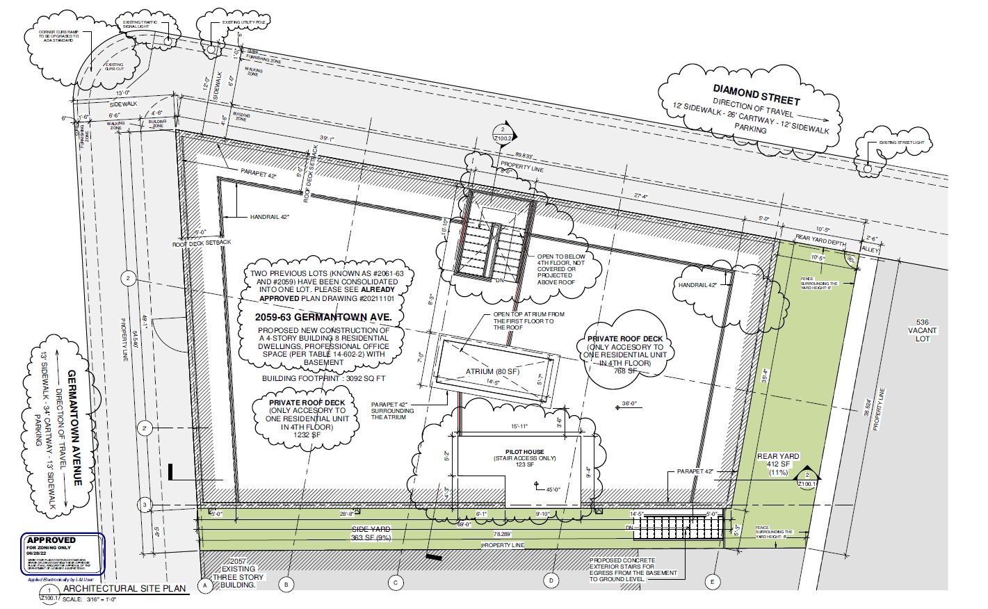 2059 Germantown Avenue. Site plan. Credit: Plato Marinakos of Plato Studio via the City of Philadelphia