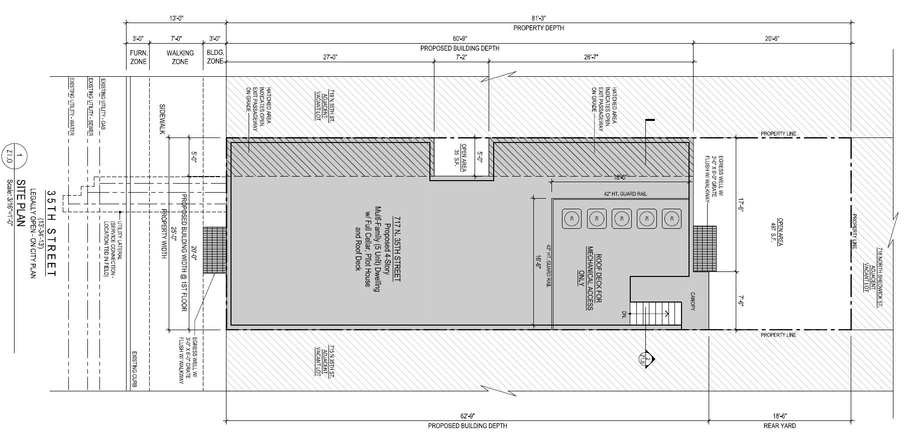 717 North 35th Street. Site plan. Credit: 24 Seven Design Group via the City of Philadelphia
