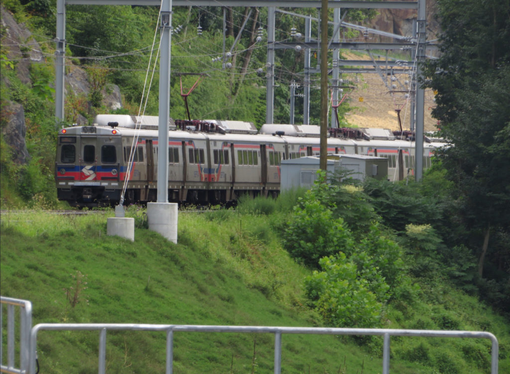 A train departs from Wawa, heading toward Philadelphia. Credit: Colin LeStourgeon.