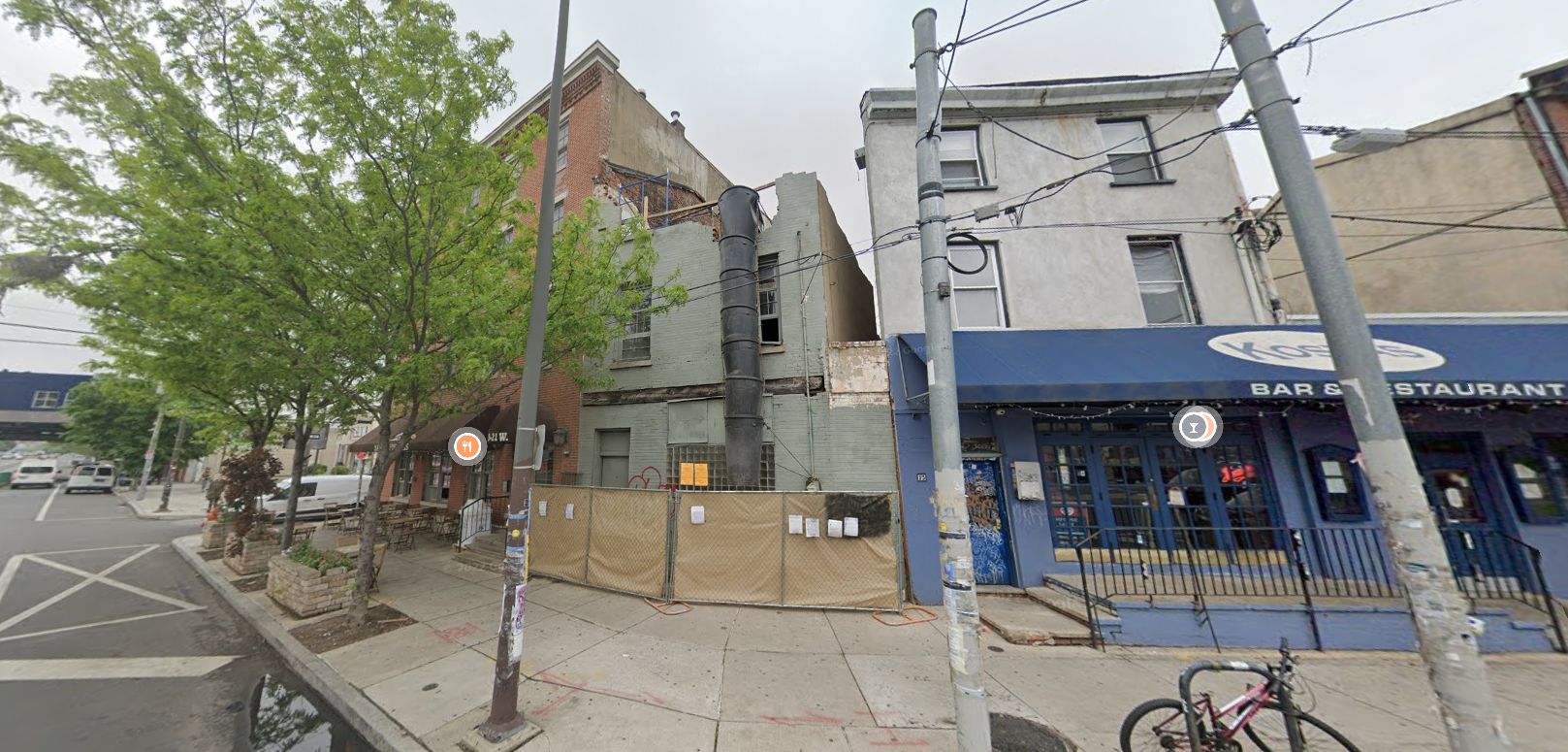 17 West Girard Street under demolition. Looking north. May 2022. Credit: Google Maps