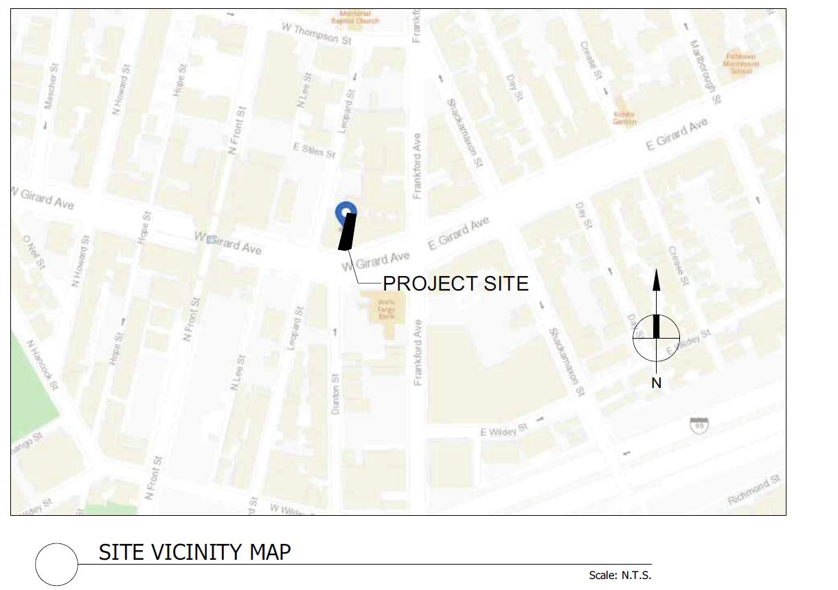 17 West Girard Street. Site location. Credit: Gnome Architects via the City of Philadelphia