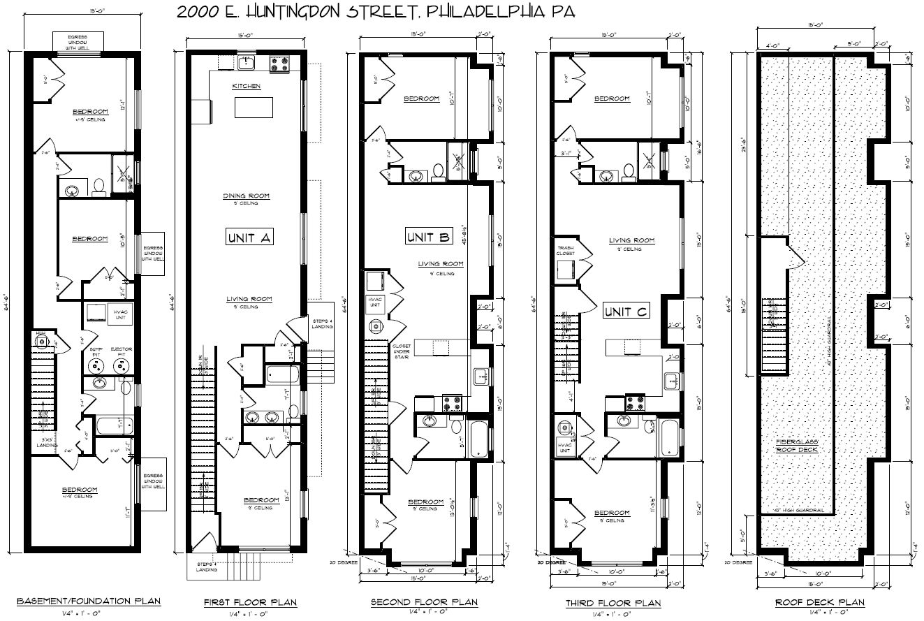 2000 East Huntingdon Street. Floor plans. Credit: Here's The Plan, LLC via the City of Philadelphia
