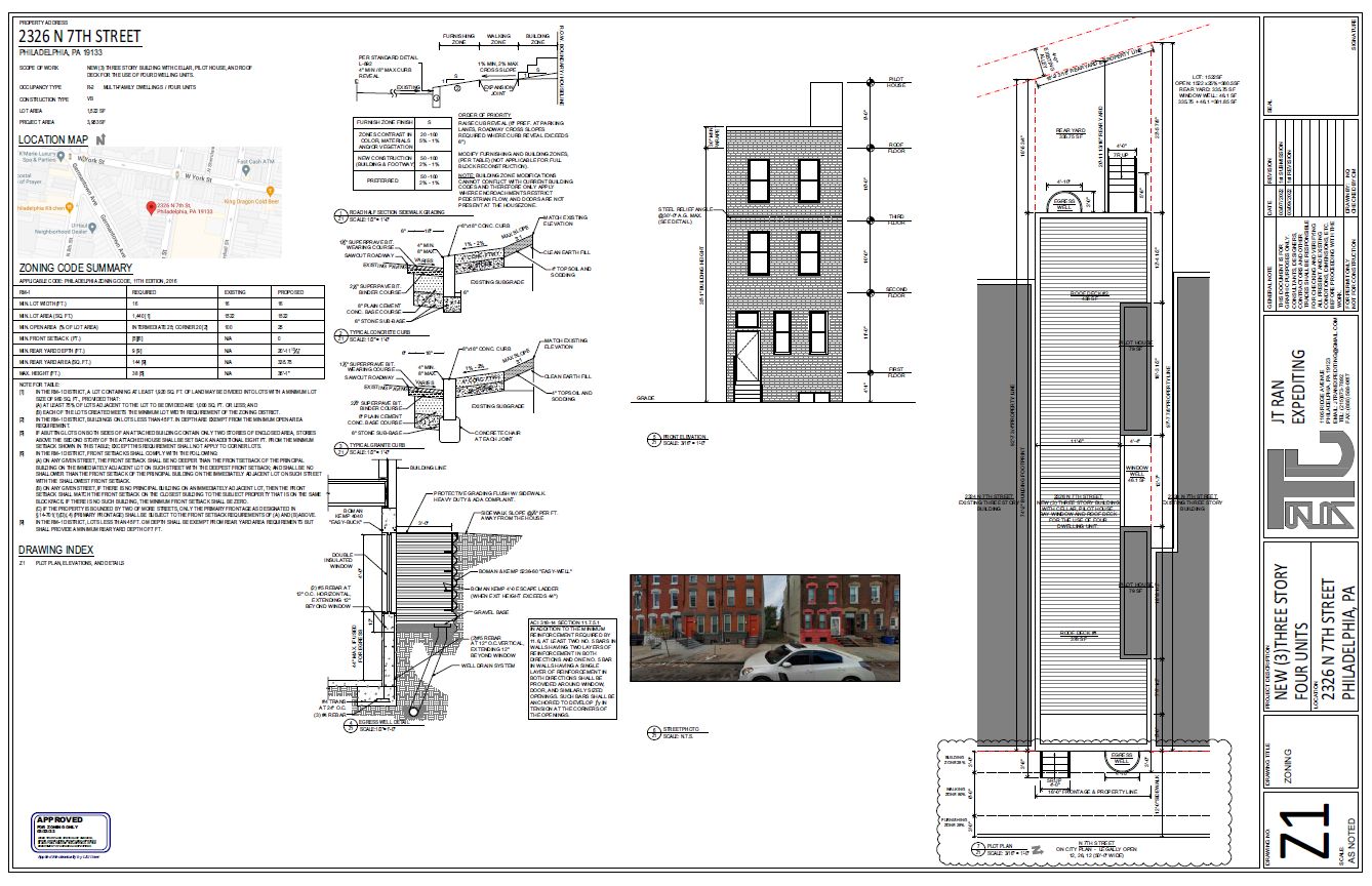 2326 North 7th Street. Zoning submission. Credit: JT Ran Expediting via the City of Philadelphia