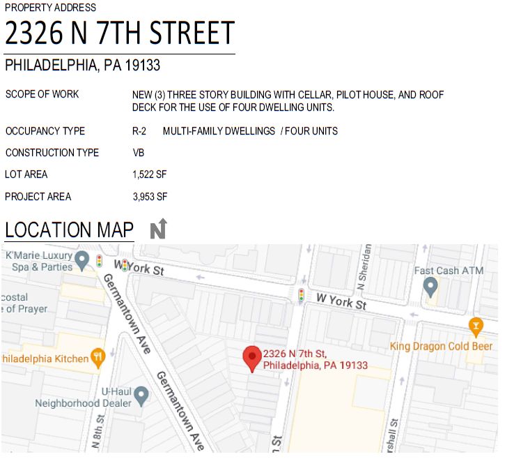 2326 North 7th Street. Zoning submission. Credit: JT Ran Expediting via the City of Philadelphia