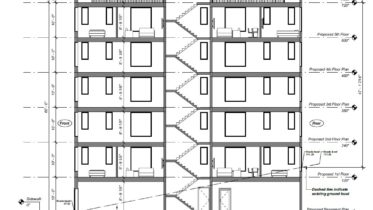 3308 Fairmount Avenue. Building section. Credit: Haverford Square Designs via the City of Philadelphia