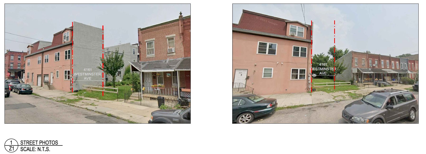 4161 Westminster Avenue. Existing site conditions. Credit: JT Ran Expediting via the City of Philadelphia