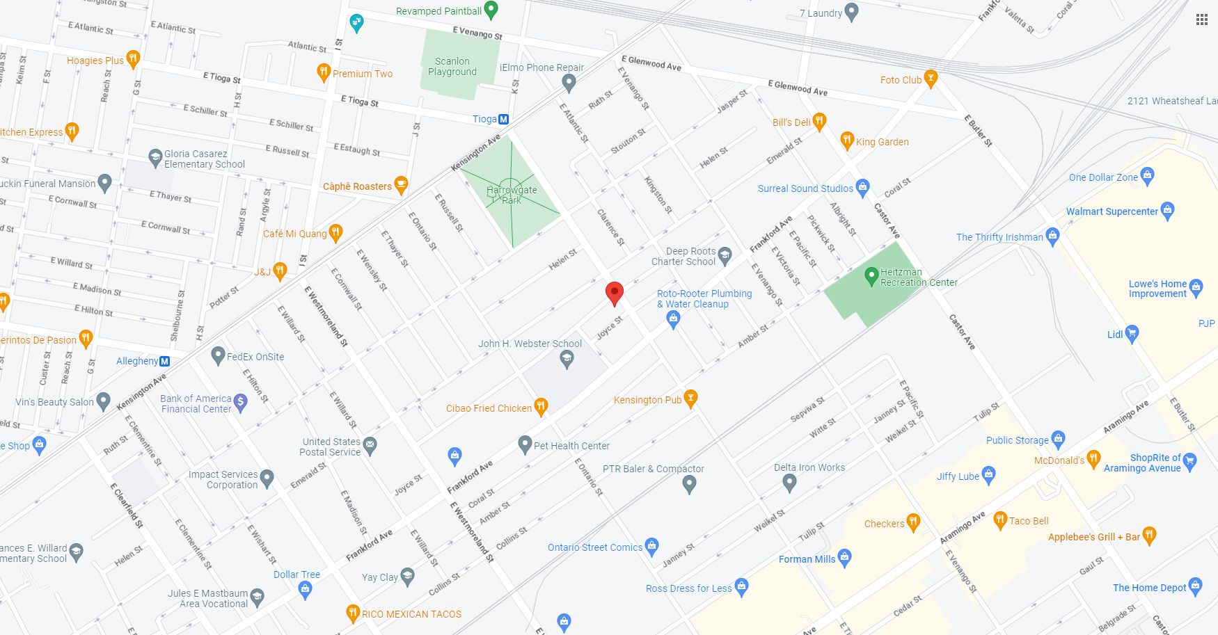 2018 East Tioga Street. Project map. Credit: Google Maps