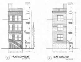 2018 East Tioga Street. Building elevations. Credit: Wiedenman Architecture via the City of Philadelphia