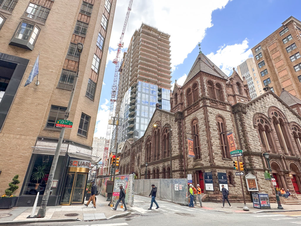 Facade Rises Halfway at 1620 Sansom Street in Rittenhouse Square ...