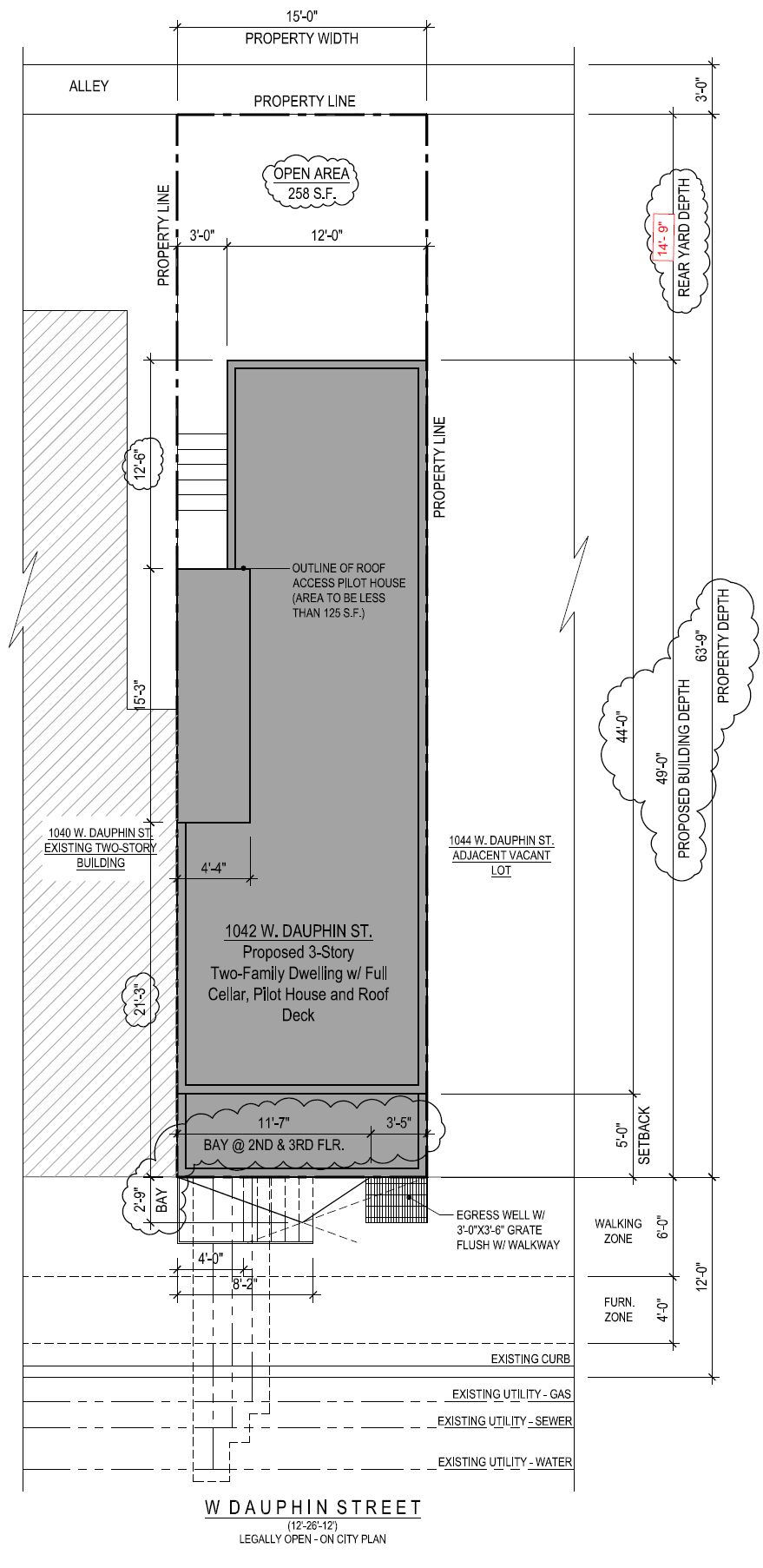 1042 West Dauphin Street. Site plan. Credit: 24 Seven Design Group via the City of Philadelphia