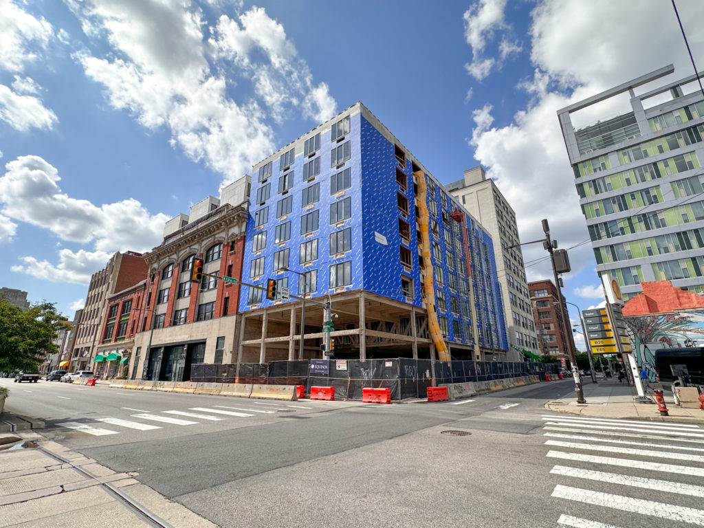 Construction Progresses at Vine Street Apartments in Callowhill