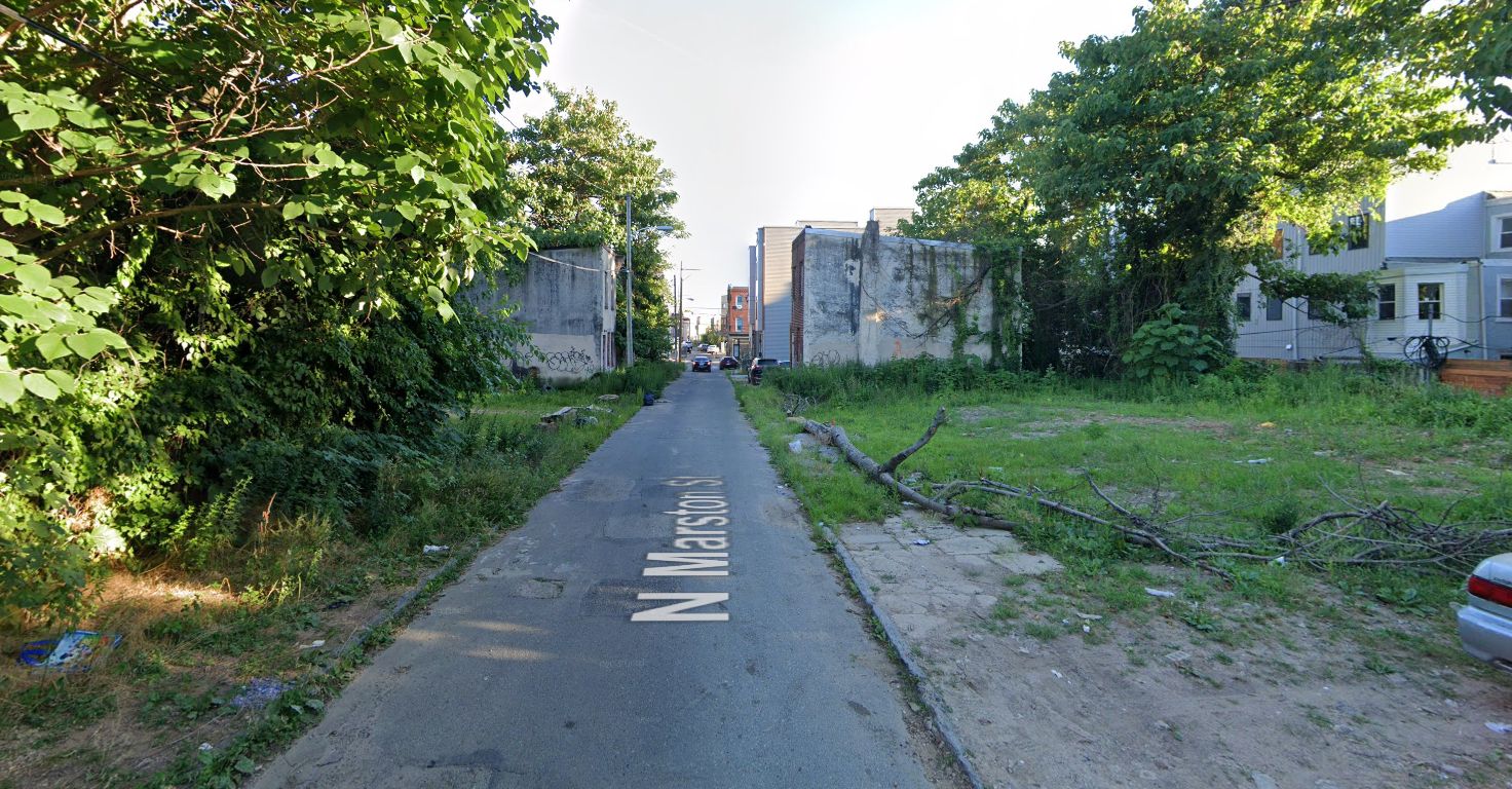 North Marston Street, with 1432 North Marston Street on the left, prior to redevelopment. Looking south. July 2019. Credit: Google Maps